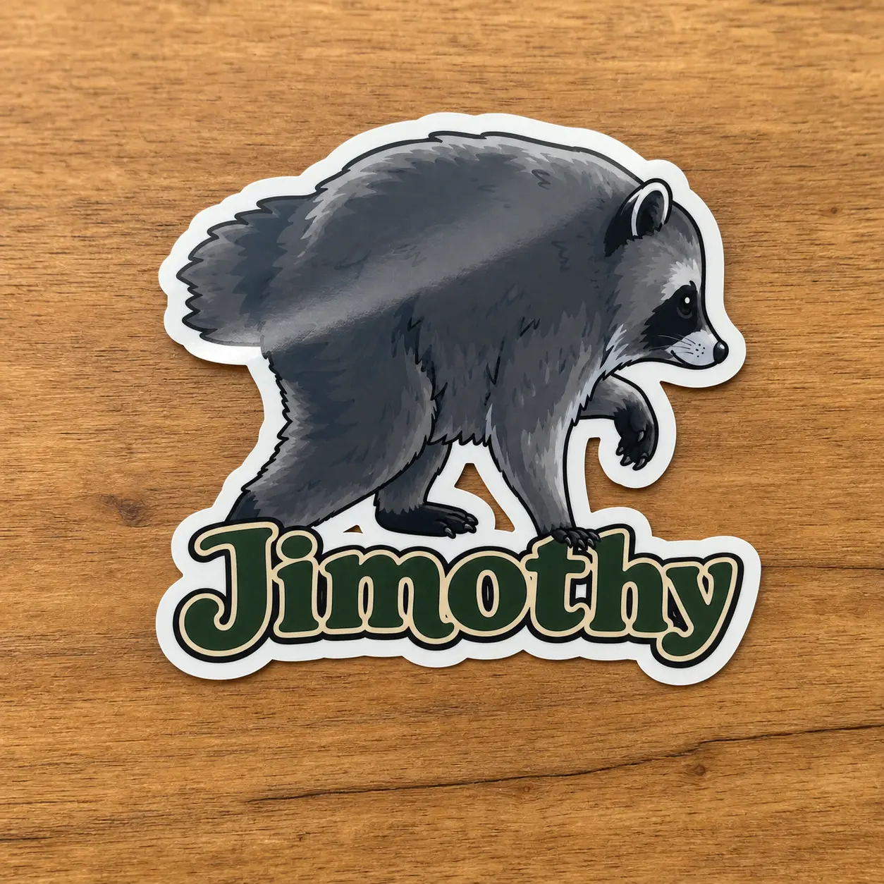 Jimothy Seattle Raccoon Sticker, 3-Inch Durable Vinyl Decal, Cute PNW Animal Sticker, Seattle Gift, Laptop and Water Bottle Decor