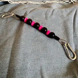 Pink & Black Silicone Beaded Curb Chain