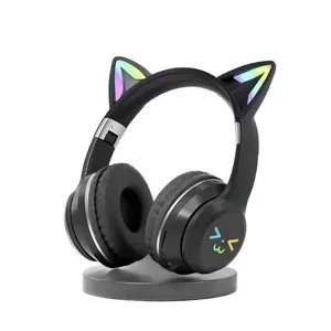 Over-Ear Bluetooth Headphones Cat Ear Gaming Headset Wireless HiFi Bass Stereo Headset