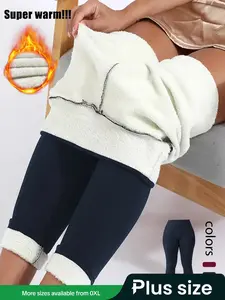 Plus Size High Waist Skinny Pants, Coffee Velvet Warm Fitted Leggings, High Elasticity, Four-Way Stretch, Abdominal Control, Women's Casual Wear, Bottom, Womenswear