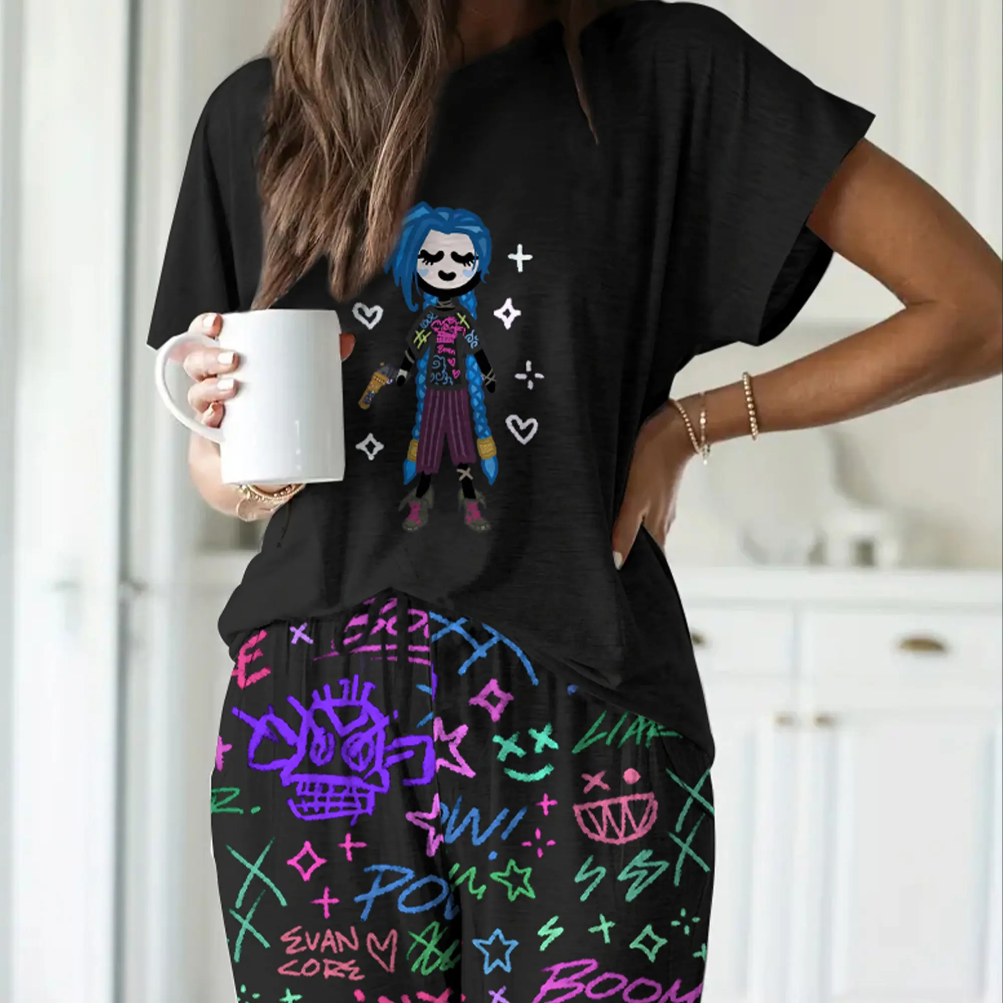 Jinx Girl Casual Pajama Set For Women - SHESHOW