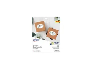 Avery Printable Blank Oval Labels, 1.5" x 2.5", Matte White, 450 Customizable Labels (22564)
