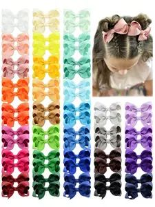 bilicaca 20pcs Random Color Cute Hair Clips, Satin Ribbon Bow Hair Clips, Hair Accessories Suitable For Girls, Toddlers, Children Daily Wear