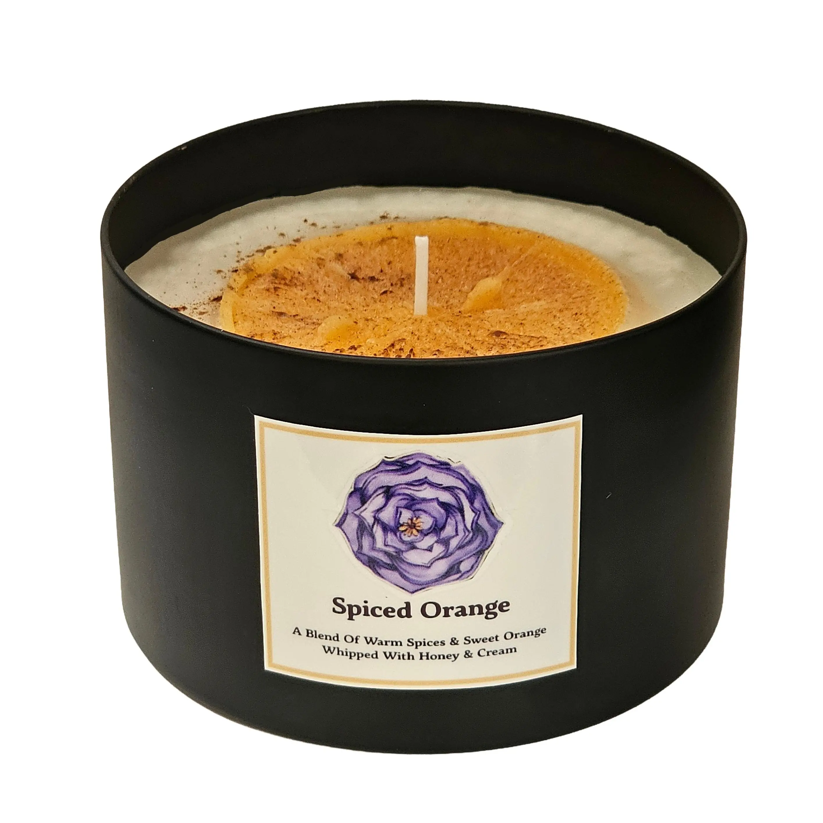 Spiced Orange Essential Oil-Infused Aromatherapy Candle - Cozy, Minimalist, Warm Spices Blend for Relaxation, Prop 65 Safe Health Support