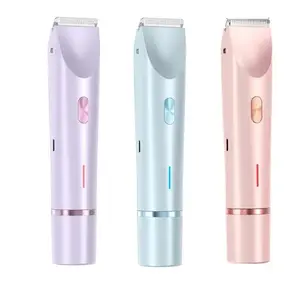 2-in-1 Bikini Trimmer for Women, Rechargeable Electric Razor and Facial Hair Remover for Smooth Painless Body Grooming