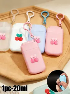 20ml Portable Card Spray Bottle, 0.68oz, Card-Style Perfume Sprayer with Keychain, Adorable Cherry and Bow Design, Perfect for Hanging on Bags, Handbags, or Backpacks for On-the-Go Use, Perfume Dispenser