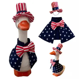 7 Inch Desktop Goose Outfit - Patriotic 4th of July Desk Goose Costume, Independence Day Clothes for 7" Desktop Magnetic Goose Statue, Memorial Day Summer Holiday Home Office Shelf Decor Accessories