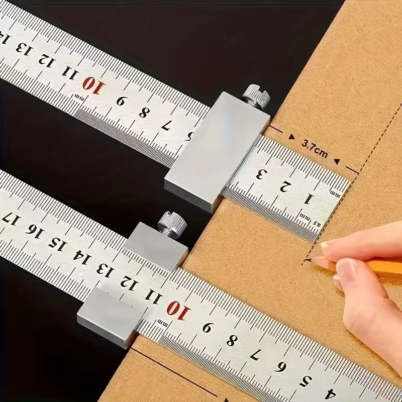 15.7-Inch Precision Positioning Ruler, Industrial Multifunctional Layout Measuring Tool, Ideal for Designers, Engineers, Carpenters, Craftsmen