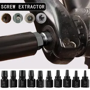 10 Counts Alloy Steel Screw Extractor Kit Damaged Broken Bolt Stud Remover Set with Easy Out Drill Bits for Pipe Metal Multi Spline Screw Extraction