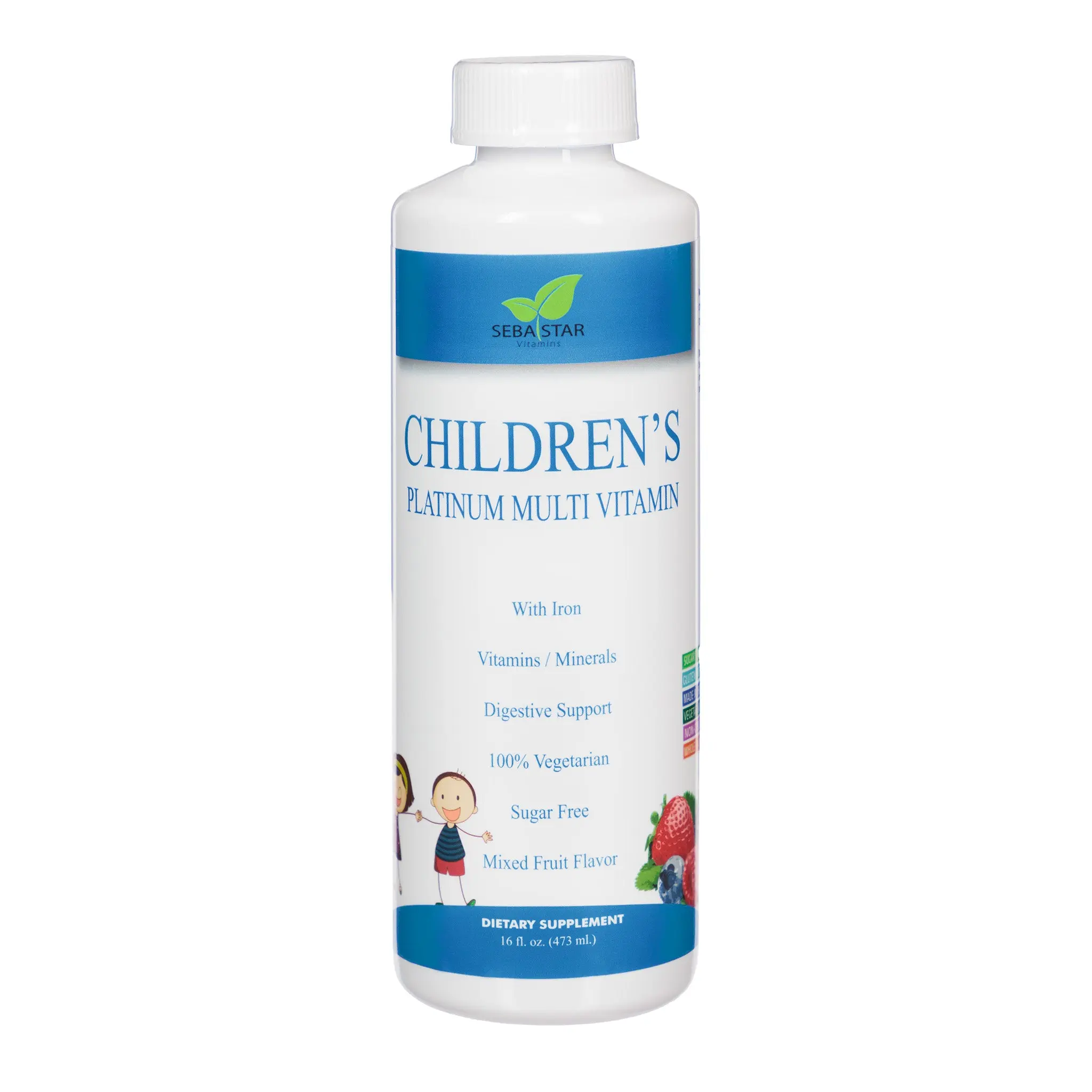 Children's Platinum Multivitamin, Organic Fiber-Infused, Gut Support, B-Vitamin Complex Supplements