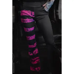 Pink Death Striped Split Flares [Pink/Black]