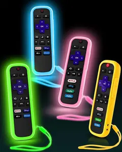 4 Pack Remote Cover for Roku The Remote Case Compatible with Roku Voice Remote Official Silicone Universal Protective Controller Sleeve.