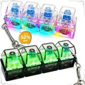 Keyboard Fidget Toy for Adults, Clicker Keyboard with LED Light, Loud & Creamy Keyboard Fidget Keychain Adults Keyboard Clicker Sensory Toys for Anxiety Stress Relief, Pink