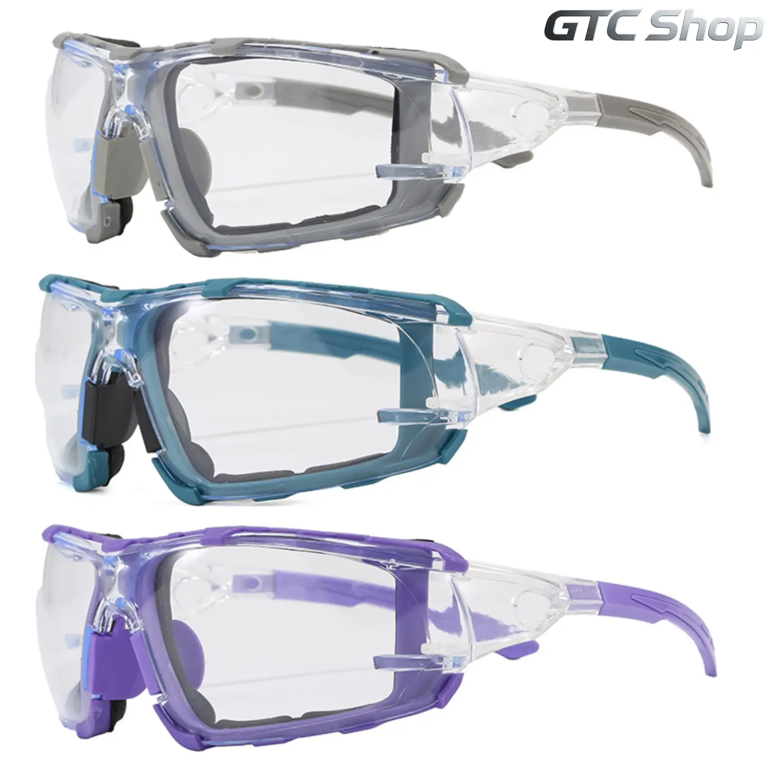 Industrial 3-Piece Safety Glasses Set - Impact-Resistant, Shatterproof, Scratch-Resistant, Anti-Fog UV Protection Shockproof Sports Eyewear for Work/Sports Activities