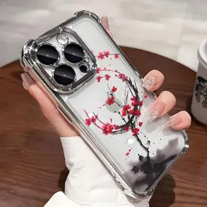 Aesthetic ink wash phone cases for iPhone 17 16 Promax 15 14 Plus 13 12 11 Pro Luxury Protection Shockproof Cellphone Cover