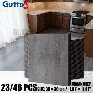 Set of 23 pieces/46 pieces, Gutto5 boxed thick luxury retro wood grain floor tile, wall and floor universal, peel and stick DIY detachable, easy to install, suitable for indoor floor and wall renovation or decoration - Gutto5
