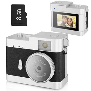 Mini Keychain Digital Camera,  Pocket-Size Camera 1080P HD with 1MP Lens, 0.96" Screen, 8G Memory Card & Charging Cable Included, Retro Vlog Camera for Travel