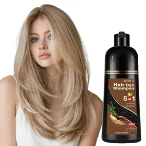 Blonde Brown 5-in-1 Hair Dye Shampoo, Golden Brown Hair Color for Gray Coverage, Semi-Permanent Coloring Shampoo, Easy Home Use for Women & Men, Champú Para Canas, 200ml