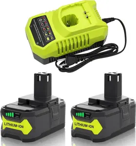 Replacement for Ryobi 18V  Battery & Charger Set – 8.0Ah, Fits P100 Series Tools (P103, P105, P109)
