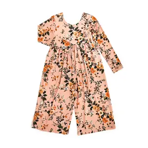 Flora Light Pink WIDE LEG ROMPER Bamboo One Piece Outfit for Girls Soft Breathable Viscose Fabric Easy Fit Comfortable Everyday Wear