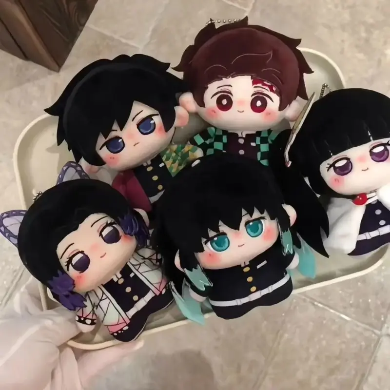 Demon Slayer Chibi Japanese Anime Cotton Plush Dolls - 10cm Giyu Tomioka, Mitsuri Kanroji, Douma Stuffed Toys, Unisex Cute Desktop Decoration, Festival Gift for Fans