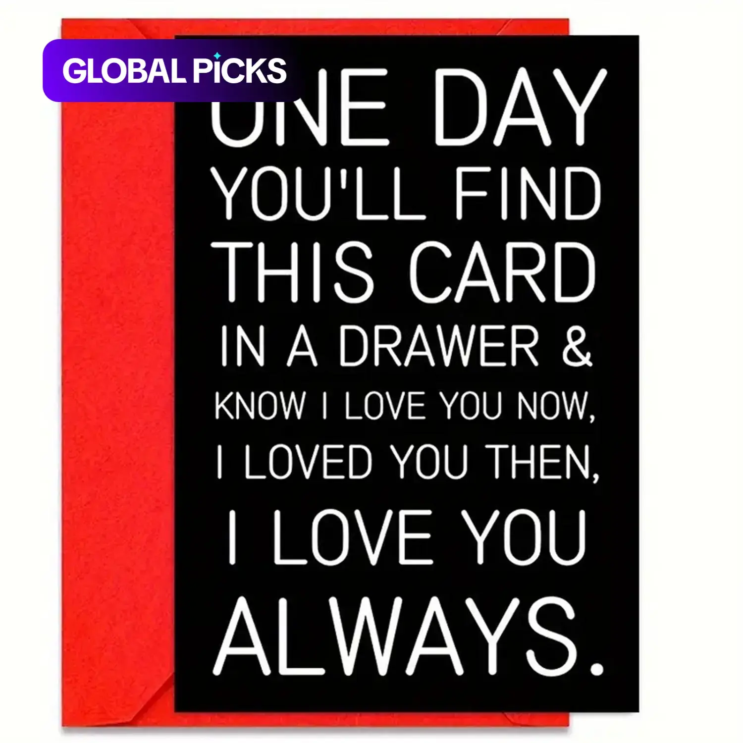 "One Day You'll Find Out" Lettering Greeting Card with Envelope, Inspirational Greeting Cards, Positive Message Card, 1 Creative Custom Message Card with Sweet Love Words, Gift Card for Any Recipient #GLOBAL PICKS
