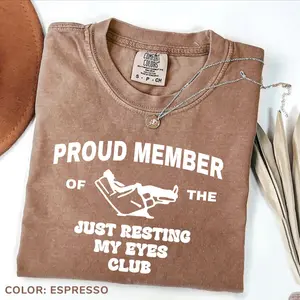 Comfort Colors Just Resting My Eyes Dad T-Shirt, Funny Father Graphic Tee for Men, Casual Humor Shirt, Perfect Gift for Father’s Day or Birthday Gift For Women