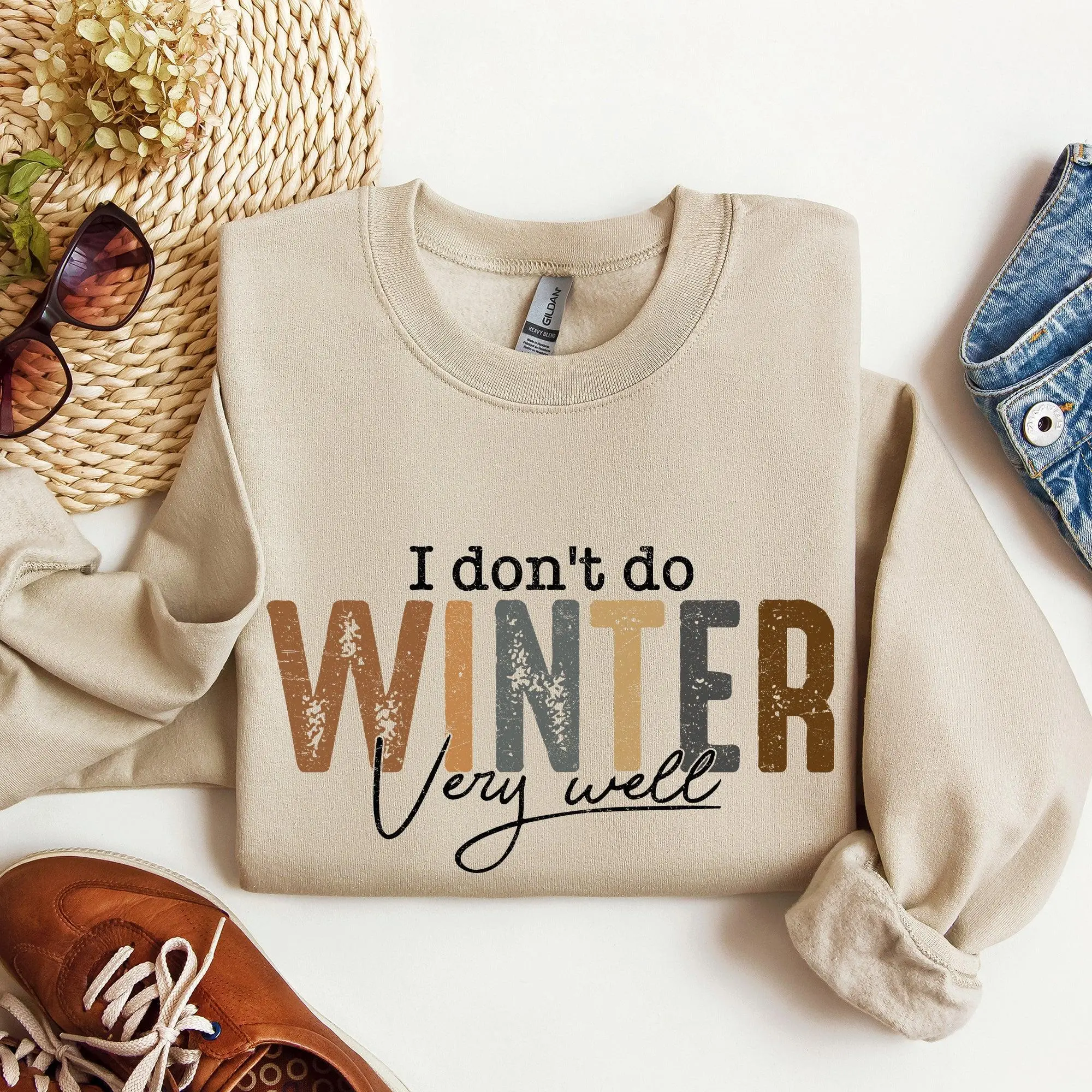 I Don't Do Winter Very Well, Freezing Cold, Sweatshirt year round relaxed fit dressed up elevated basics on trend mini dress aesthetic everyday essential chic look contemporary