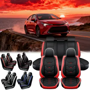 For Toyota Corolla S,SE,XSE 2014 2015 2016 2017 2018 2019 2020 2023 5 Seater Car Seat Covers, Napa Leather Car Front Rear Seats Protector Waterproof, Breathable Car Seat Cushion Pad Mat, Car Seat Cover Auto Interior Decoration Accessories