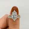 2 Pcs/set Marquise Bridal Engagement Ring Set Teardrop Bridal Rings Eternity Cubic Zirconia Wedding Band Ring for Women Teen Girls Beautiful Rings Valentine's Day Jewelry Gifts