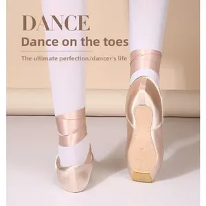 Flat Ballet Shoes Suitable for Girls Adult Women's Pointe Shoes Practice Dance Satin Strap Ballet Shoes Balletshoes