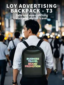 Loy Smart T3 Fashion Commuter LED Backpack, Oxford Fabric Nylon Leather Film, Solid Pattern, All Seasons, Stylish and Functional