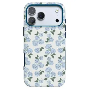 Blue Hydrangea Phone Case, Cottage Floral Coastal Aesthetic Design, Soft Elegant Protective Cover, Gift Idea