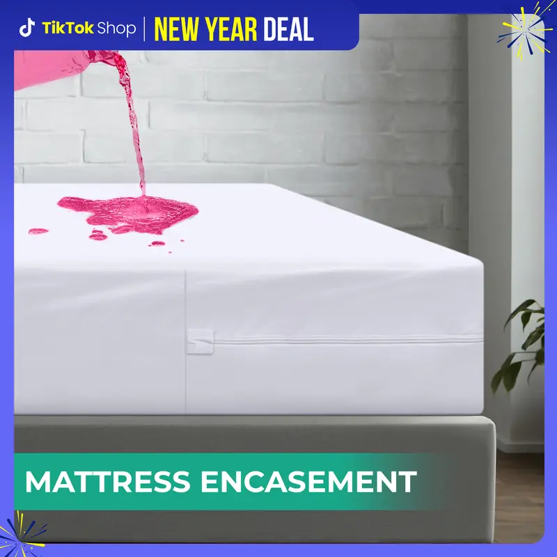 Utopia Bedding Zippered Mattress Encasement Queen | 100% Waterproof & Bed Bug Proof Protector | 6-Sided Cover, Washable & Durable - White (60x80x15)