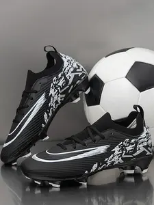 Sporty Football Shoes, Safe Comfortable Fashion Lace-Up Long Stud Training Soccer Shoes, Medium Width, Less Than Ankle Height, Football Boots