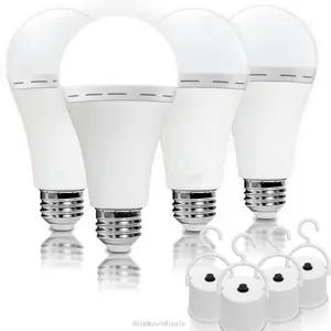 4 Pack Rechargeable Emergency Light Bulbs A19, Camping Lamp Battery Powered LED Light Bulb 6000K Daylight E26 E27 120 Volt 12W 60W Equivalent with 1200mAh for Home Power Outage Camping HurricaneDD16MunchMingle