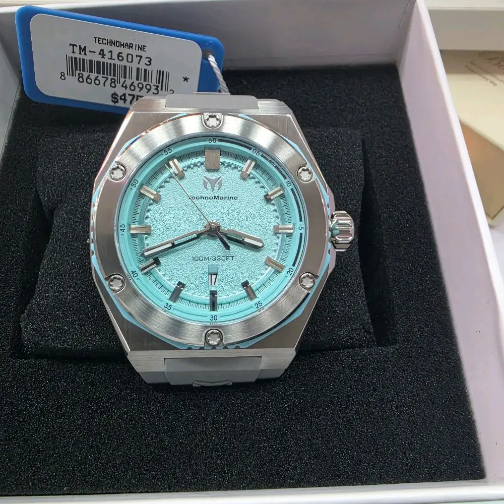Technomarine TM-416073 Watch with Light Blue Dial and Silver Case