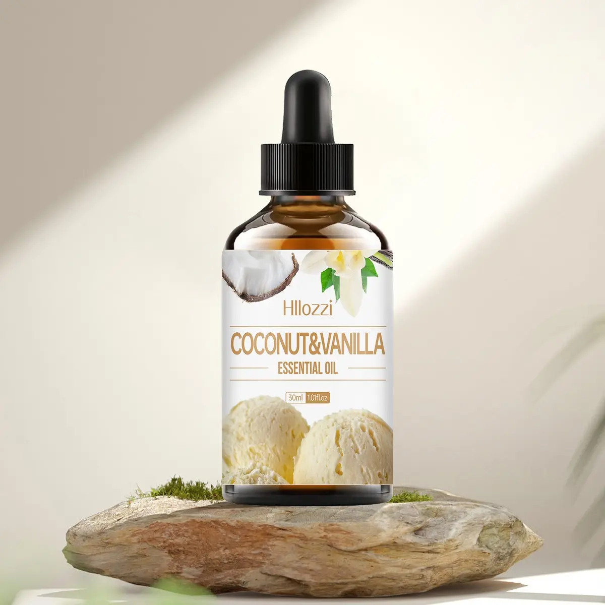 1pc 30ML Coconut & Vanilla Essential Oil, Scented Oils for Diffusers, Humidifiers, Home, Living Room, Bedroom, Bathroom, Air Freshener, Vanilla Scent, Stress Relief, Diffuser Oils