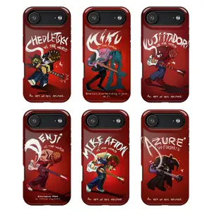 Anime Rock Band Phone Case – Cool Red Guitar Series Inspired by Anime & Game Characters, Aesthetic Music Art Cover For iPhone 11 12 13 14 15 16/ Pro/ Pro Max & samsung galaxy S21,22,23,24 Ultra, plus, FE
