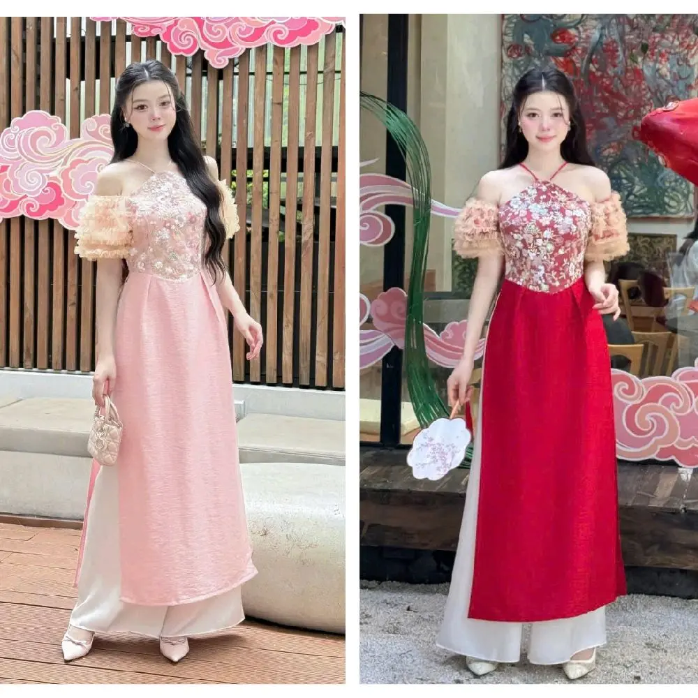 Vietnamese  Ao Dai M36 ( Vietnamese Size ) / Áo Dài Cách Tân Truyền Thống Việt Nam/ Women Ao Dai / Girl Ao Dai / Luna Ao Dai / Áo Dài Tết / Wedding Party Ao Dai