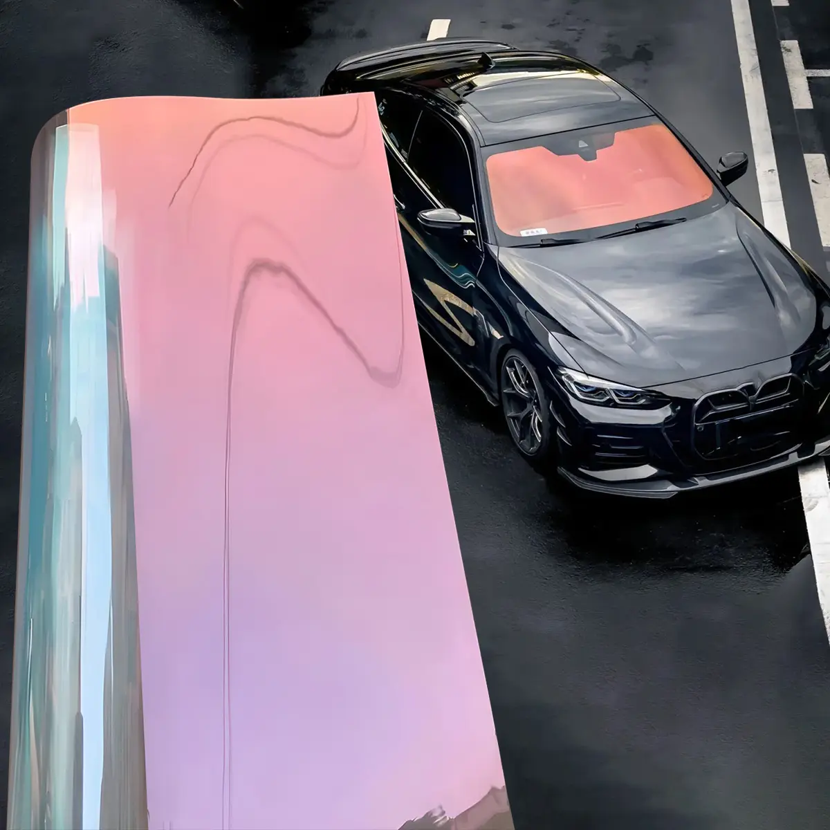 Ghost Rose Chameleon red Car Windshield Sunshade Windscreen Shade Cover Front Rear Windshield Sun Shade Sunshade For Car Windshield Automotive Windshield Sunshades Window Tint Film 78% VLT Solar Wrap Film Anti UV Heat Insulation
