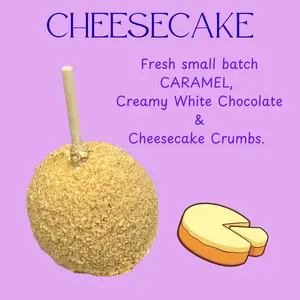 Copperpot Gourmet Caramel Apple Cheesecake - Large Crisp Granny Smith Apple Coated in Signature Copper Pot Caramel with Creamy White Chocolate & Cheesecake Crumbs