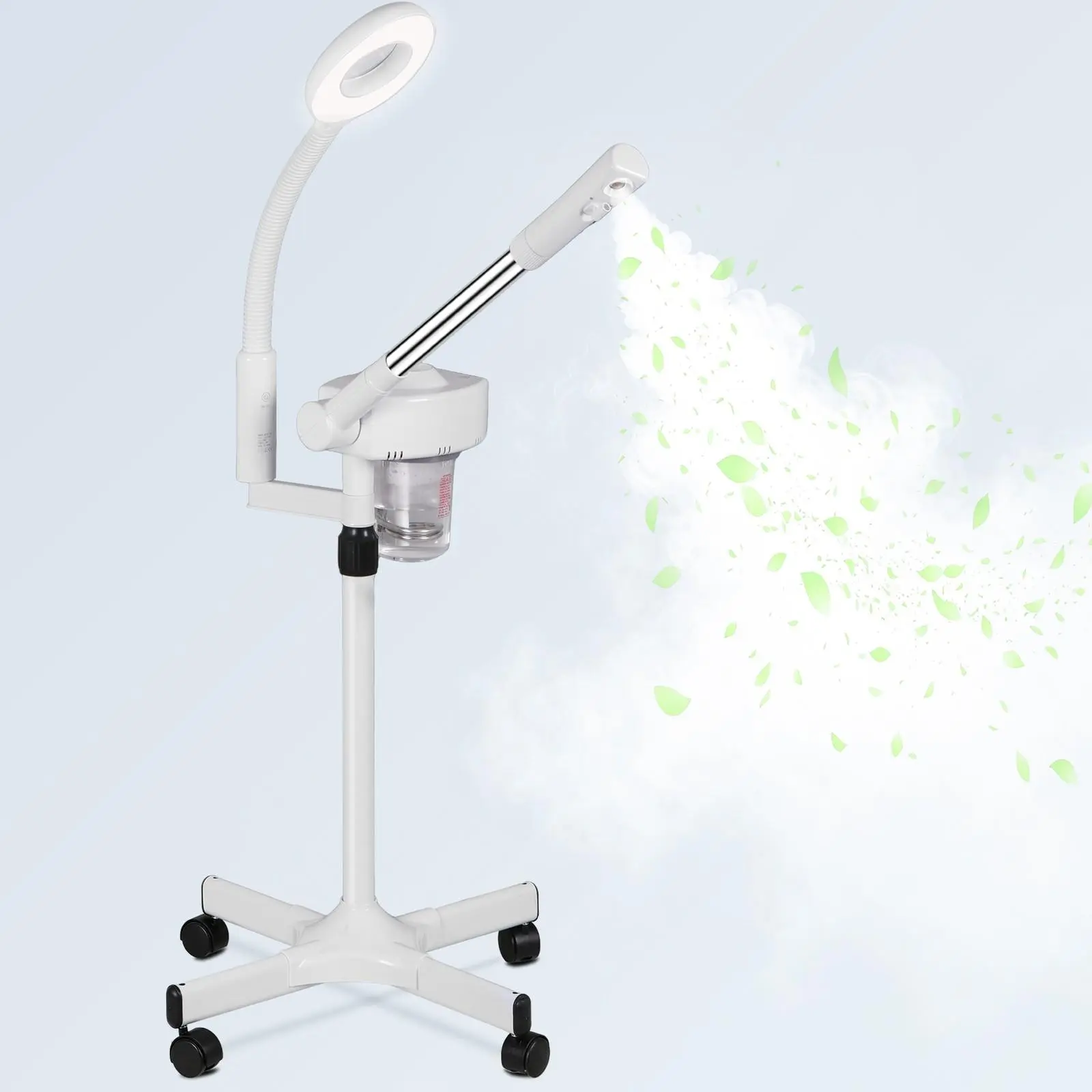 Zeny Professional 2-in-1 Facial Steamer with 5X Magnifying Lamp, Adjustable Arm & UV Ozone Mist for Deep Pore Cleansing, Stainless Steel Stand, Face Care, Flawless, Hot Mist, Magnifying Lens, Beauty Products, New, 650W-800W, Flexible Arm, Pore Cleanse