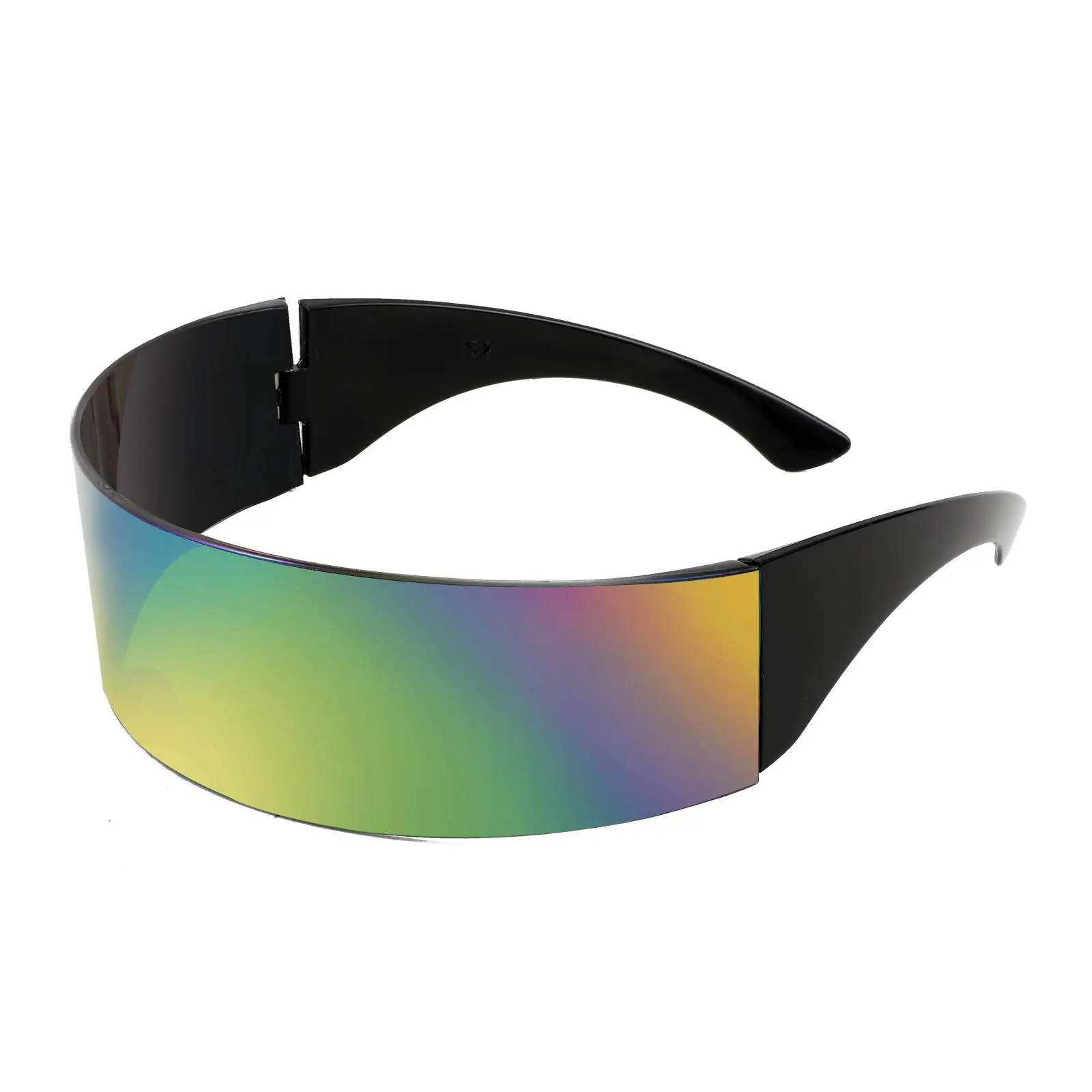 Steampunk Futuristic Mechanical Sunglasses, Colorful Reflective Coating, Mirrored Shield Shades, Perfect for Music Festivals, Travel, Beach, Cosplay and Role-Playing, Fashion Glasses for Men and Women