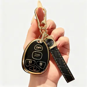 Key Fob Cover Case Shell Keychain for Chevy Suburban Tahoe Traverse GMC Acadia Yukon Cadillac Escalade SRX Buick Enclave Black White (for GMC)