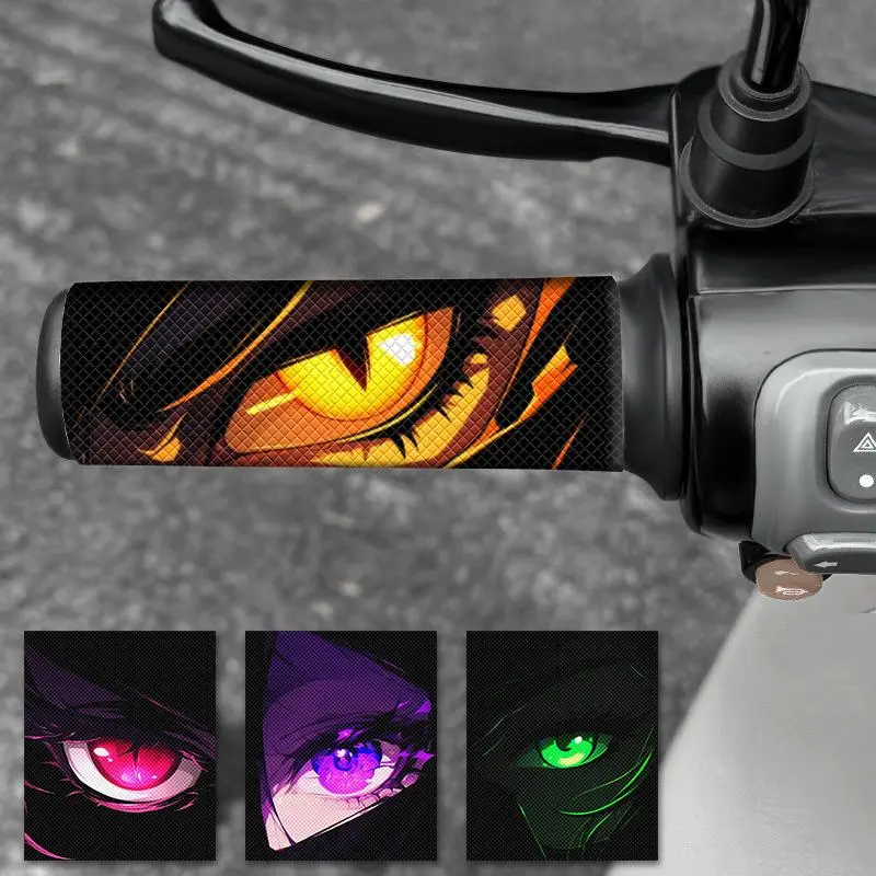 Anime Eye Pattern Motorcycle Grip Sticker, Motorcycle Stickers, Waterproof Anti-slip Decals, Self-adhesive Grip Decals, Graphic Decal for E-bike/ Bicycle Modification Decoration