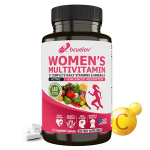 Bcuelov Women 's Multivitamin Health Supplement, Supports Skin, Hair, Nails, Bone, and Immune Health, 120 Capsules