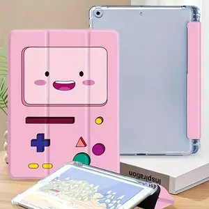 This pink game console-patterned, foldable, non-slip TPU protective case features an adjustable stand and pen slot, and is compatible with  iPad mini, iPad Air, iPad Pro/iPad 10th and 11th generation iPads.
