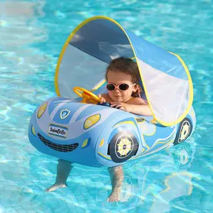 Inflatable Baby Swimming Pool Car Seat, Swimming Pool Car Seat with Soft Backrest with Loudspeaker & Steering Wheel, Baby swimming ring car, Pool Float, Swimming Floater