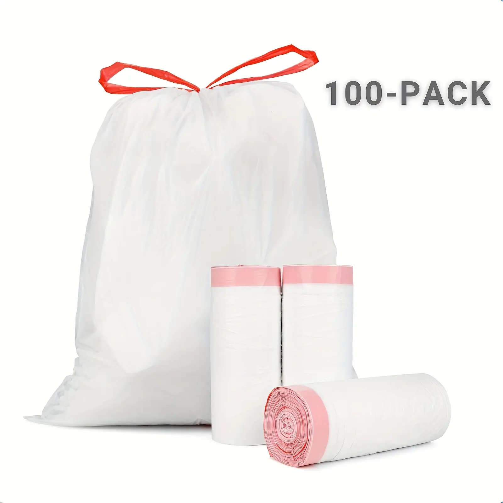 300pcs Heavy-Duty 4/13 Gal Commercial Trash Bags, Leak-Proof Industrial-Grade Drawstring Liners For Restaurants, Offices, High-Traffic Areas & Facility Maintenance - Extra Thick Tear-Resistant Garbage Bags For Hospitality, 4/ 12 Rolls, 1.2 Mil